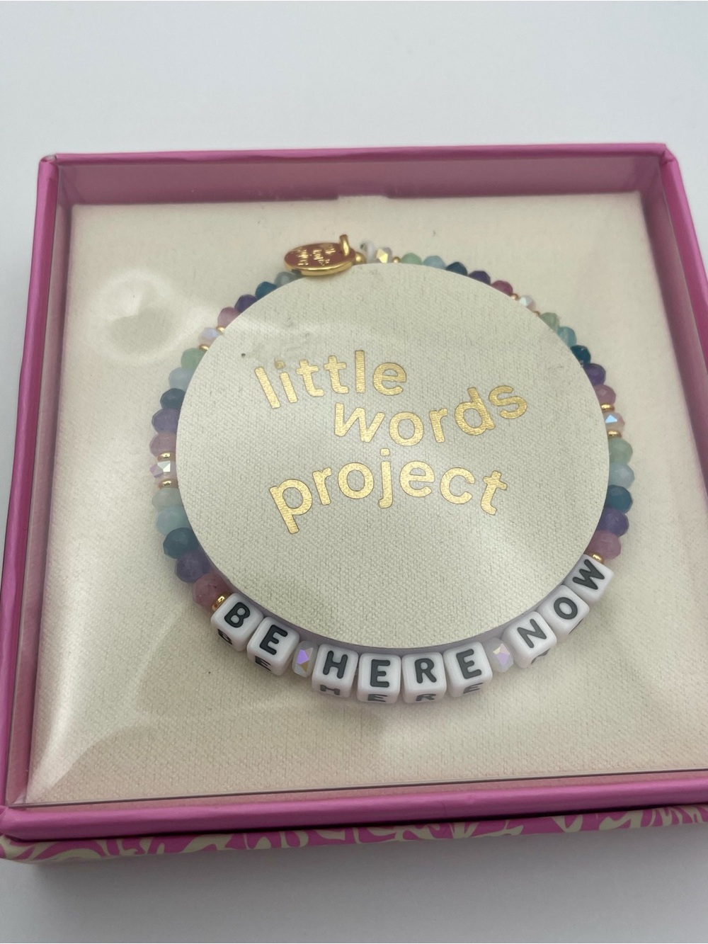 Little Words Project "Be Here Now" Multicolor Beaded Stretch Bracelet